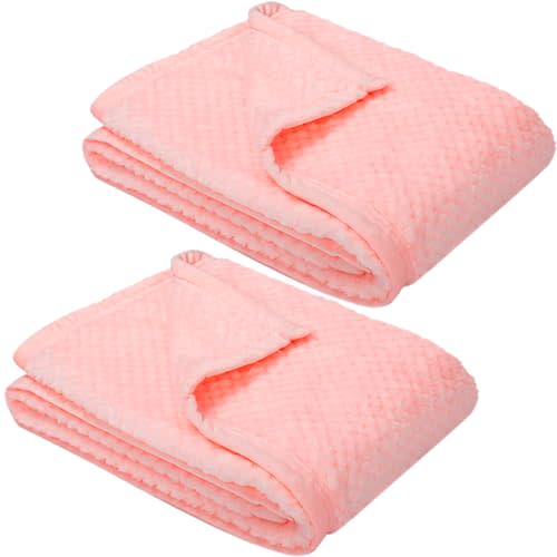 Fuzzy Blanket or Fluffy Blanket for Baby, Soft Warm Cozy Coral Fleece Toddler, Infant or Newborn Receiving Blanket for Crib, Stroller, Travel, Decorative, 30”×40”, Baby Pink+Baby Pink