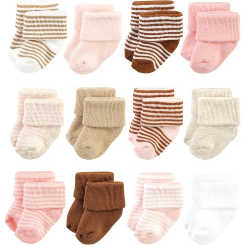 Hudson Baby Baby Girls' Cotton Rich Newborn and Terry Socks