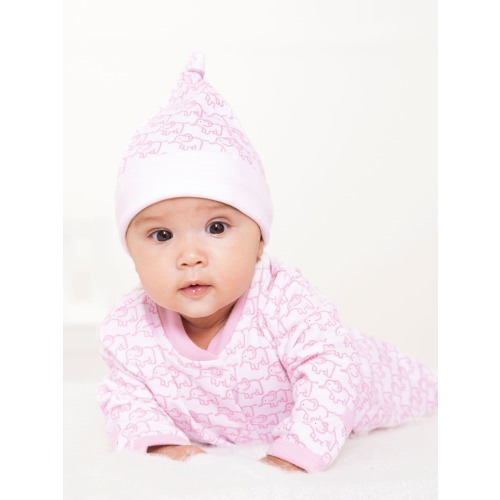 JoJo Maman Bébé Pink Little Elephant Cotton Baby Hat