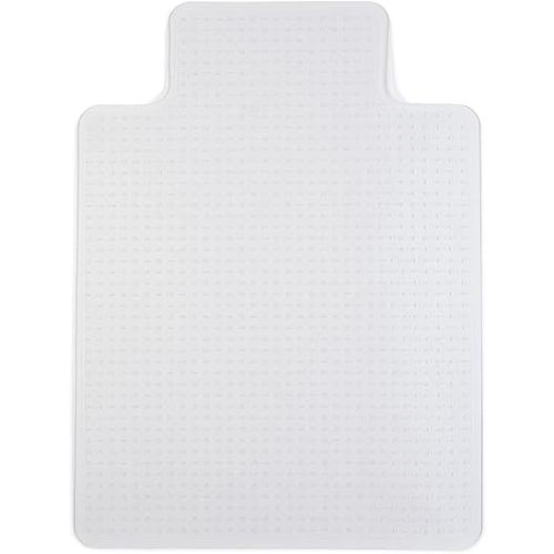 Staples Office Chair Mat, Clear Floor Mats with Lip, Medium-Pile Carpets, Extended Under-Desk Coverage, 48 x 36 Inch, Smooth Glide