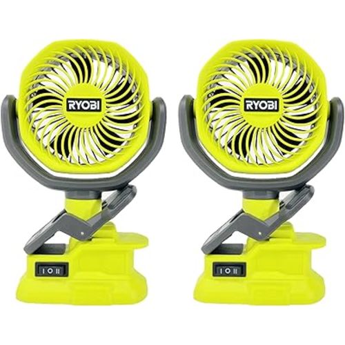 RYOBI 2 Pack of PCF02B 18V Cordless 4 in. Clamp Fan (Tool Only)