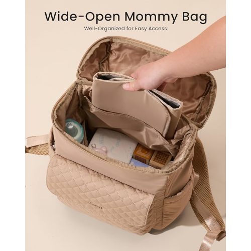 LOVEVOOK Diaper Bag Backpack, Baby Bag with Changing Pad, Large Diaper Backpack for Mom Dad with Stroller Buckles
