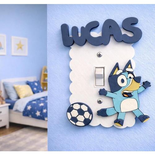 Personalized Bluey Switch Plate Covers –2 Styles- 3D Printed Custom Name Decor Ships Fast & Free
