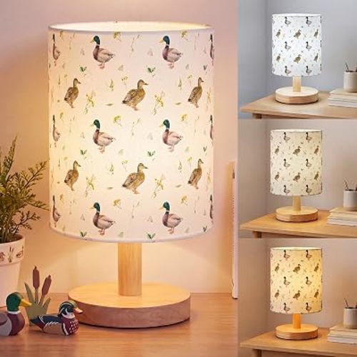 VIHOSE Cute Mallard Duck Kids Table Lamp for Bedroom Kids Bedside Lamp