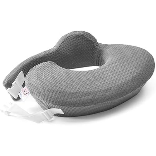 QSTEHEML Nursing Pillow for Breastfeeding - Adjustable Breastfeeding Pillows for Women with More Support & Removable Cover, Baby Feeding Pillow for Newborn Moms and Baby Essentials,Grey
