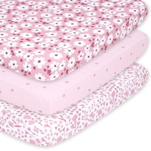 The Peanutshell Daisy Mini Crib, Playard Sheet 3 Pack Set