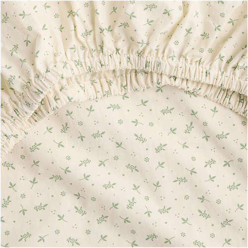 Bramble Floral 100% Organic Cotton Baby Crib Fitted Sheet By Sharland England