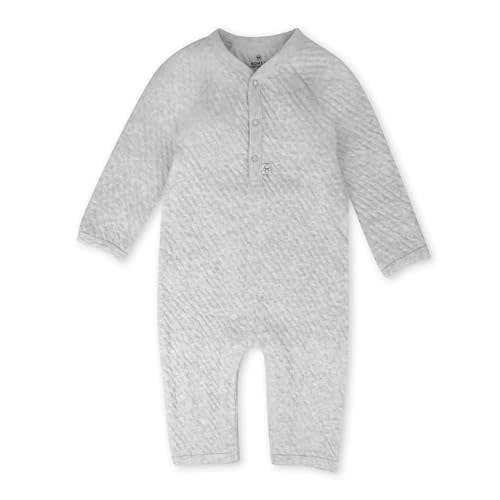 HonestBaby Baby Long Sleeve Center Snap Coverall 100% Organic Cotton for Infant, Baby Boys, Girls