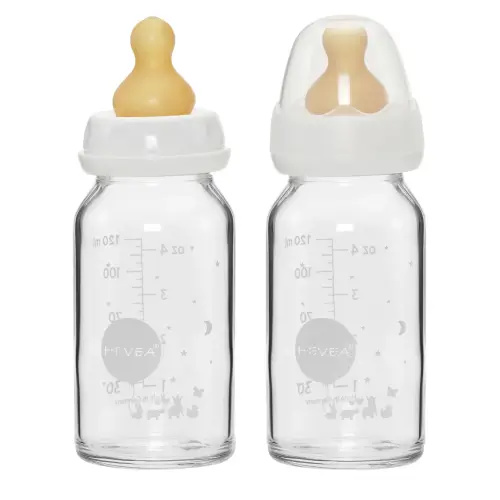 Standard Neck Baby Glass Bottles Two-Pack - 120ml/4oz