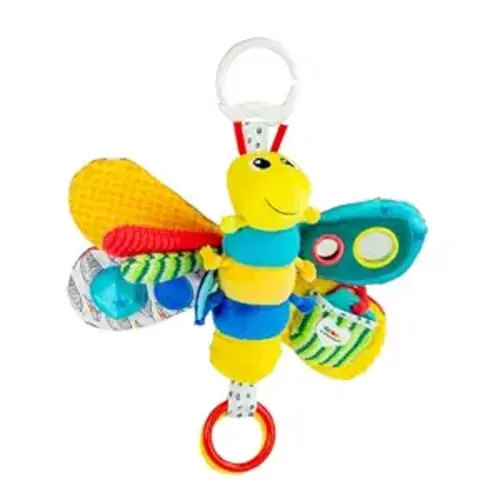 Lamaze Clip On Car Seat and Stroller Toy - Freddie the Firefly - Includes Lady Bug Teether - High Contrast Sensory Crinkle Toys for Babies - Infant Travel Toys - Ages 0 Months and Up