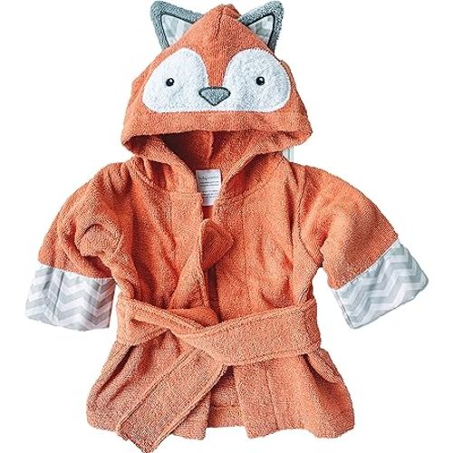 Baby Aspen Rub-a-Dub, Fox in The Tub Fox Hooded Baby Bath Towel/Baby/Toddler Robe, 0-9 Months