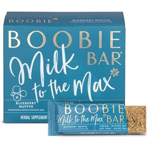 Boobie Bar Superfood Breastfeeding 1.7 Ounce Bars, Blueberry Muffin, 6 Count