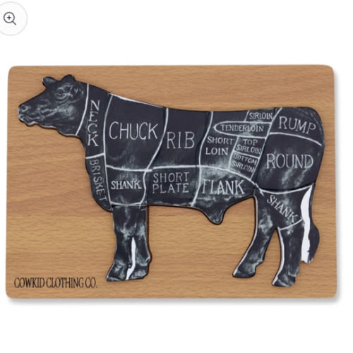 Beef Cuts Wooden Puzzle – Cowkid Clothing Company