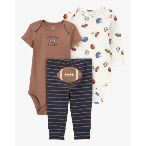 Baby Boy 3-Piece Football Bodysuits & Pant Set | Carter's