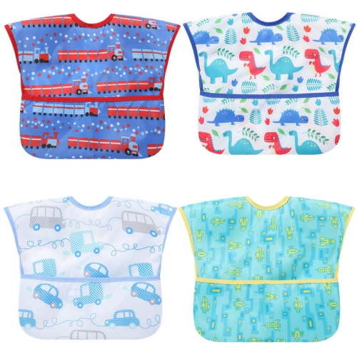Baby bibs Waterproof Toddler bib - Feeding bib with Pocket for Infant Boy Girl Washable 6-36M
