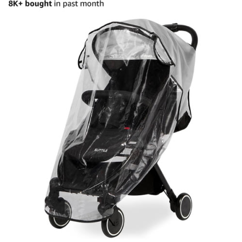 Clear Stroller Rain Cover, Universal Travel Weather Shield Breathable Baby Stroller Rain Cover for Windproof, Waterproof, Protect from Sun Dust Snow