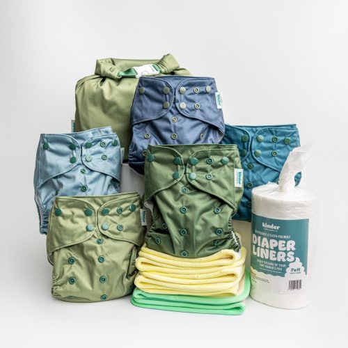 Coastal Calm - 5-Pack New Parent Starter Bundle – Kinder Cloth Diaper Co.