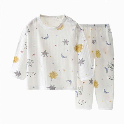 NOLDARES Little Boys Pajamas Sets Dinosaur Cotton 2 Piece Toddler Clothes Kids Pjs Sleepwear,White,6-9 M