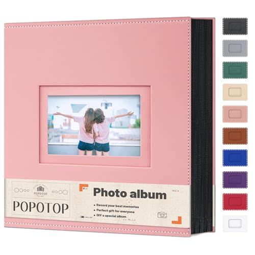 Popotop Photo Album 4x6 800 Pockets with Leather Hardcover Cover, Large Photo Album Binder Book with 80Pcs Pages for Family Travel Wedding Baby Gifts