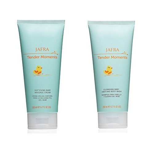 Jafra Tender Moments Hair & Body Wash & Baby Massage Cream 2 Piece Set (Original Scent)