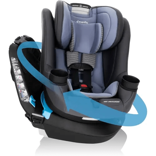 Evenflo REO by Revolve360 Rotating 2-in-1 Convertible Car Seat, 360 Degrees, Infant to Toddler, Forward and Rear Facing, Compact Design, One-time Install (Brookline)