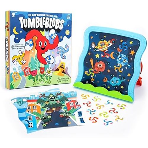 Educational Insights Tumbleblobs™ Blob-Dropping Strategy Game – Toddler Board Games for 1-2 Players, Preschool Color Matching, Memory & Counting Activities, Fine Motor Fun and Gifts for Kids Ages 3+