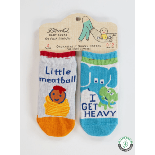 Blue Q Baby Socks - Little Meatball / I Get Heavy