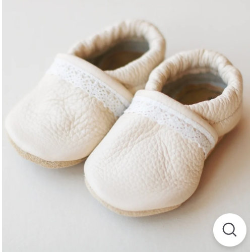 Cream Leather Baby Girl Shoes | Slip-On Baby Girl Shoes – Sun & Lace