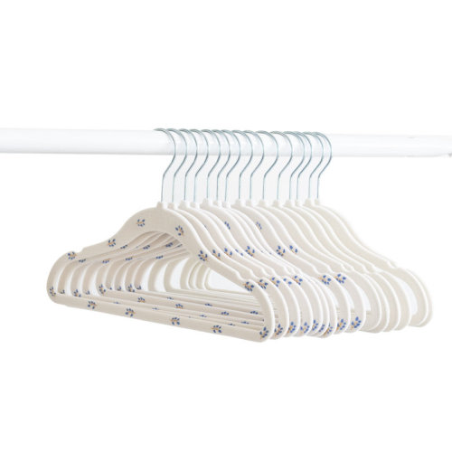 3 Sprouts - Non-Slip Velvet Hangers for Baby Clothes - Pack of 30 - Blueberry & Cream | Wayfair