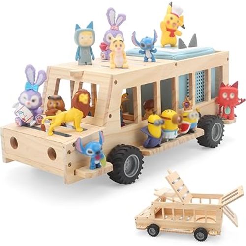 for Tonies Box Organizer Shelf Storage, for Tonie Shelf Magnetic, Compatible with Tonie box Generation 1 & 2 Player Tonies Figures Characters, Charger, Display Collection 20~30 Characters - Bus