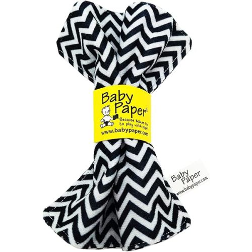 Original Baby Paper - Crinkle Teether and Sensory Toy for Babies and Infants | Black and White Zig Zag | Non-Toxic, Washable | Great for Baby Showers