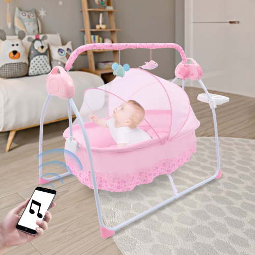 Adjustable 5-Speed Baby Swing Rocker with Music, Mosquito Net, Remote Control, and Safety Belt  Ideal for Infants 0-18 Months  Foldable, Comfortable, and Safe