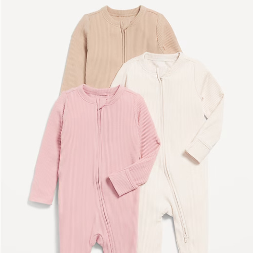 Unisex 2-Way-Zip Sleep & Play Footed One-Piece 3-Pack for Baby | Old Navy