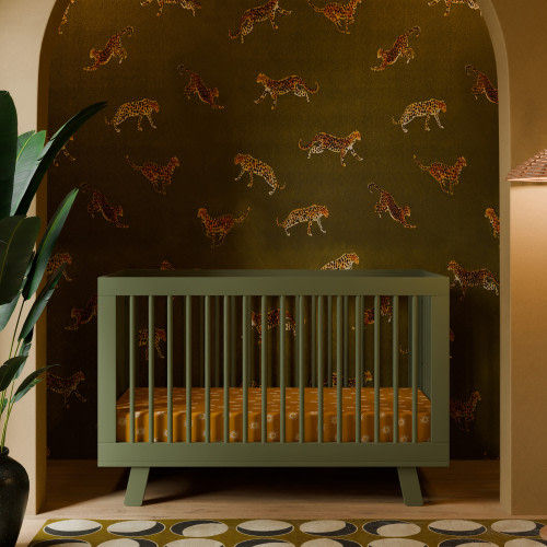 babyletto Hudson 3-in-1 Convertible Crib with Toddler Bed Conversion Kit - Olive