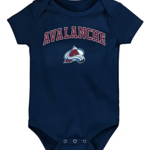 Colorado Colorado Avalanche NAVY Baby Arched Logo One Piece - 133407011