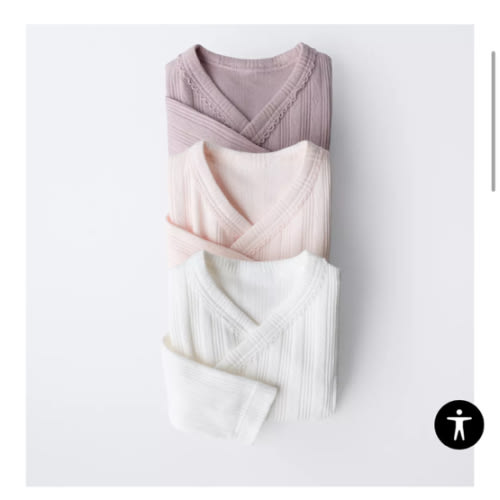 0-6 MONTHS/ THREE-PACK OF LONG SLEEVE BODYSUITS WITH KIMONO COLLAR - Pink | ZARA United States