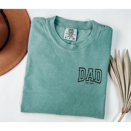 Comfort Colors® Dad Est Year Shirt, Cute Fathers Day Gift, New Dad Shirt, Personalized Dad Shirt, Custom Dad Est Shirt, Custom Papa gift