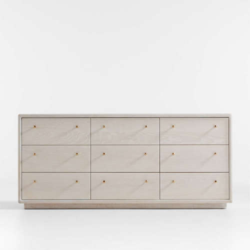 Lafayette 72" Whitewashed Wood 9-Drawer Dresser