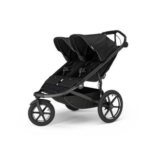 Thule Urban Glide 3 Multi Terrain & Double Seater Jogging Stroller - Black: All-Terrain Tires, Rubber Tire, 5-Point Harness, Adjustable Harness