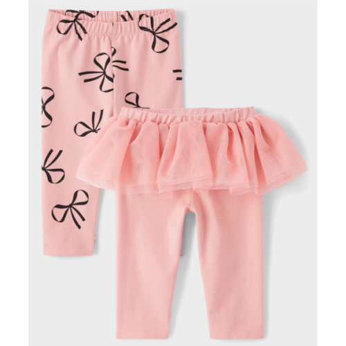 Baby Girls Bow Tutu Leggings 2-Pack - PINK | The Children's Place