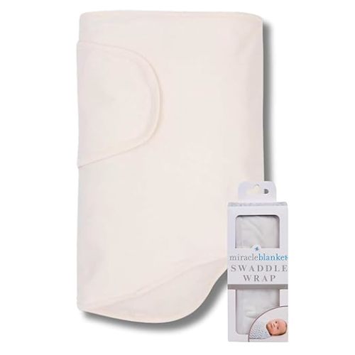 Miracle Blanket Swaddle Wrap - Boy, Girl, or Neutral Receiving Baby Blanket - Soft, Wearable Sleep Sack Essential for Newborns and Infants (Natural Beige) | Essential for Newborns and Infants, Soft, Wearable, Boy, Girl, Neutral