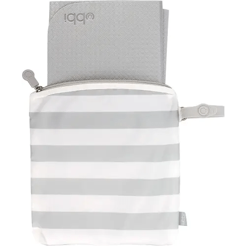 Ubbi On-the-Go Changing Mat with Carrying Bag, Soft and Comfortable Diaper Bag Accessory Must Have for Newborns, Easy to Clean, Portable Changing Pad, Gray