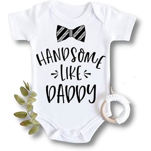 Handsome Like Daddy Baby Boy Outfit, Newborn Funny Baby Boy Clothes, Gift for Newborn Baby Boy