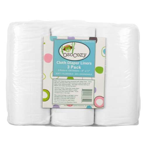 OsoCozy Flushable Diaper Liners 3-Pack – Biodegradable Bamboo, 300 Count | ClothDiaper.com – ClothDiaper.Com