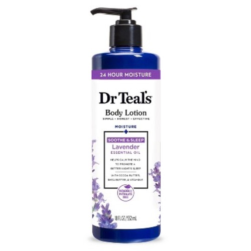 Dr Teal's Soothing Lavender Body Lotion - 18 fl oz: Paraben-Free, Whole Body, Dry Skin
