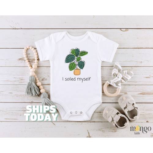 I Soiled Myself Baby Onesies® Brand Cute Monstera Kids Shirt Baby Clothes bodysuit, Baby shower gift, Gift for Mom, Succulent Funny Plant 07