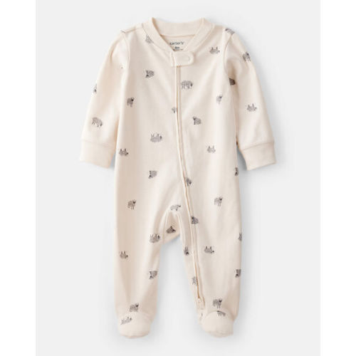 Sheep Print 100% Cotton Long-Sleeve Sleep & Play Pajamas - Ivory - Carter's | Carter's