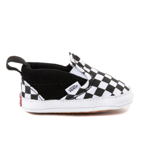 Vans Slip-On V Checkerboard Crib Shoe - Baby - Black / White