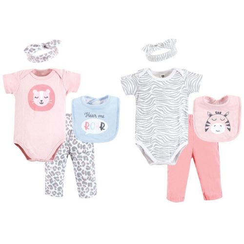 Hudson Baby Infant Girls Layette Boxed Giftset, Girls Safari, 0-6 Months