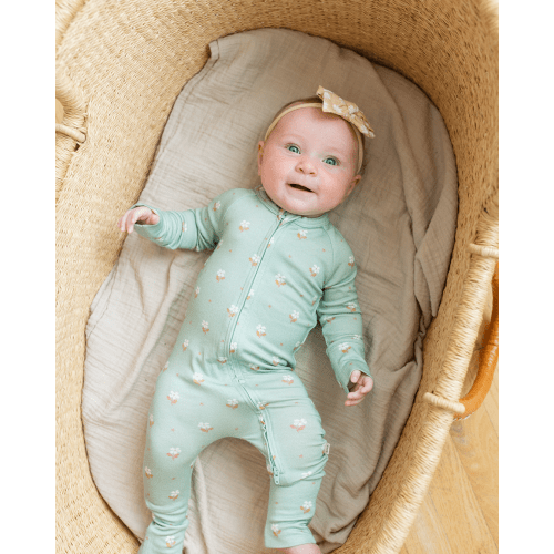 Modal Convertible Footy Pajamas in Seafoam Floral